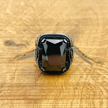 Black Zircon Stone Ring