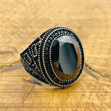 Black Zircon Stone Ring