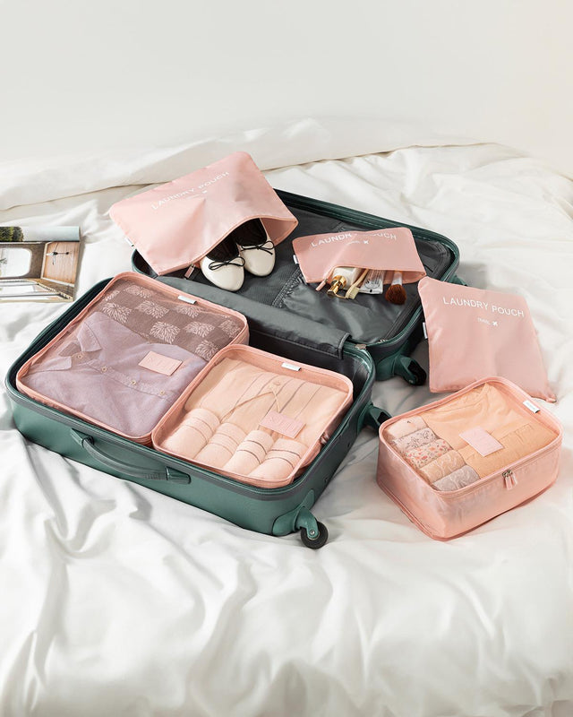 Professional 6-Piece Blush Storage Organizer Set
