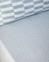 Professional Single Easy Iron Duvet Cover Set Block Dots Blue