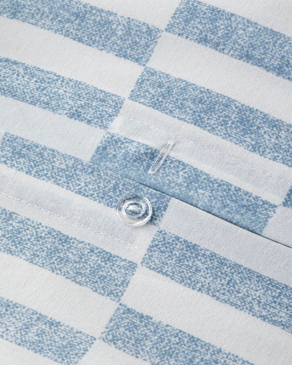 Professional Single Easy Iron Duvet Cover Set Block Dots Blue