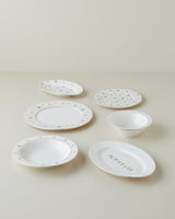 Premium Porcelain Dinnerware Set   27 Piece Gold Accent