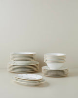 Premium Porcelain Dinnerware Set   27 Piece Gold Accent