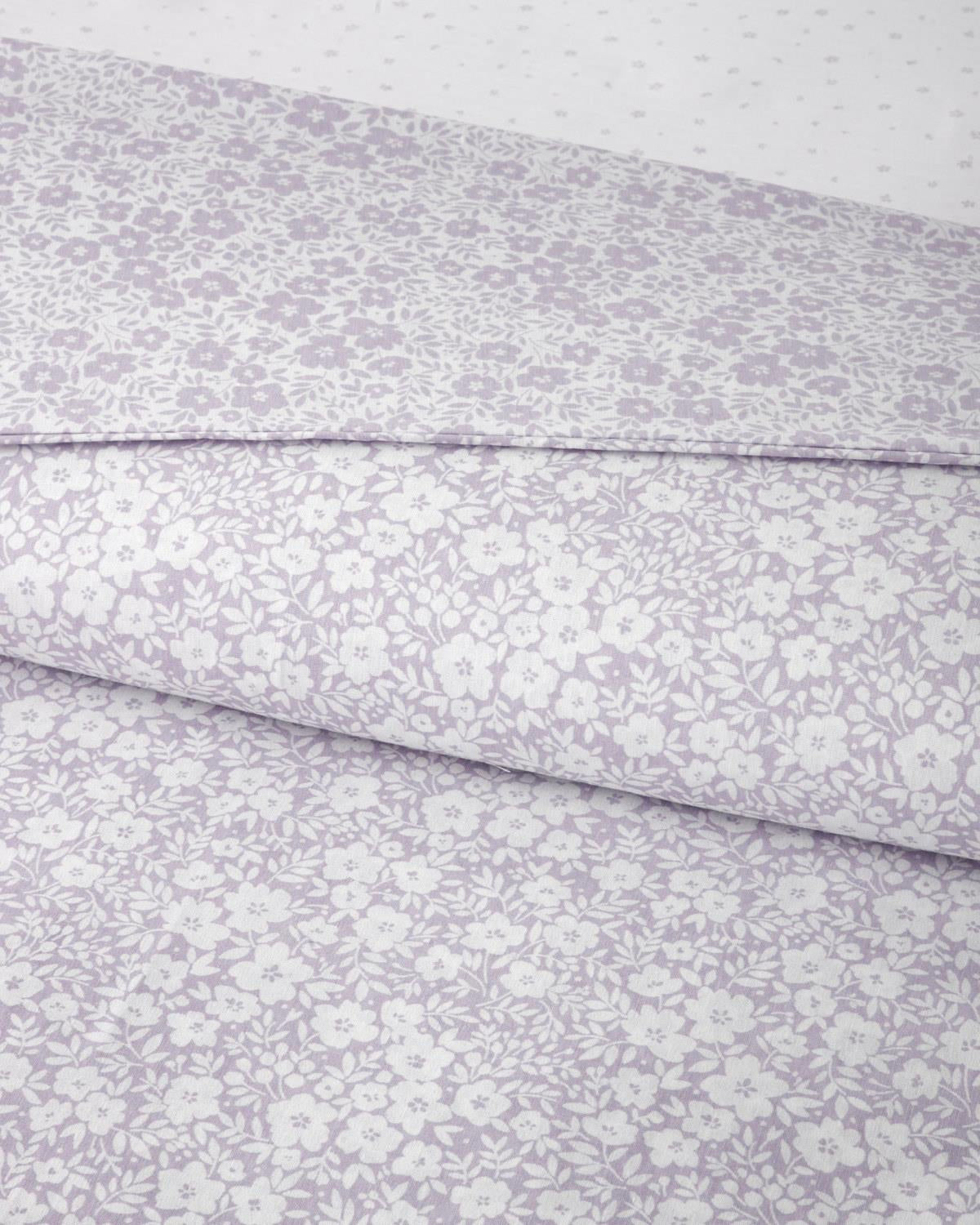 Professional Grade Easy Iron Double Duvet Cover Set Lilac