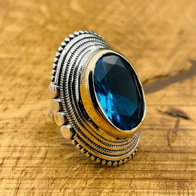 Blue Aquamarine Ring