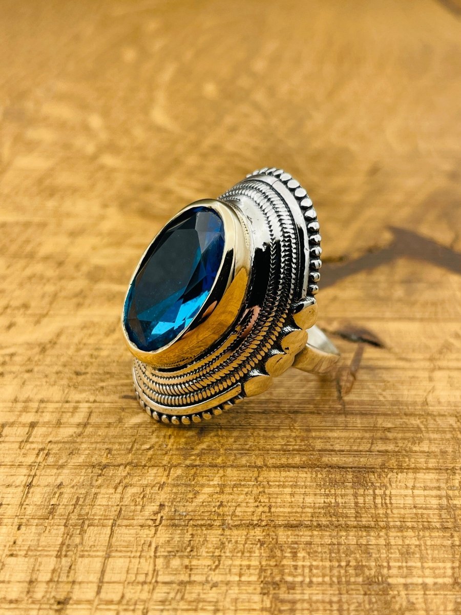 Blue Aquamarine Ring