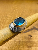 Blue Aquamarine Ring