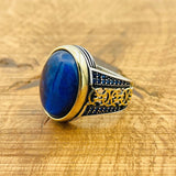 Blue Lapis Lazuli Signet Silver Ring