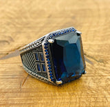 Blue Sapphire Silver Ring