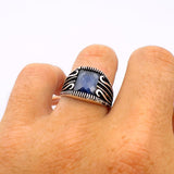 Blue Sapphire Stone Silver Ring