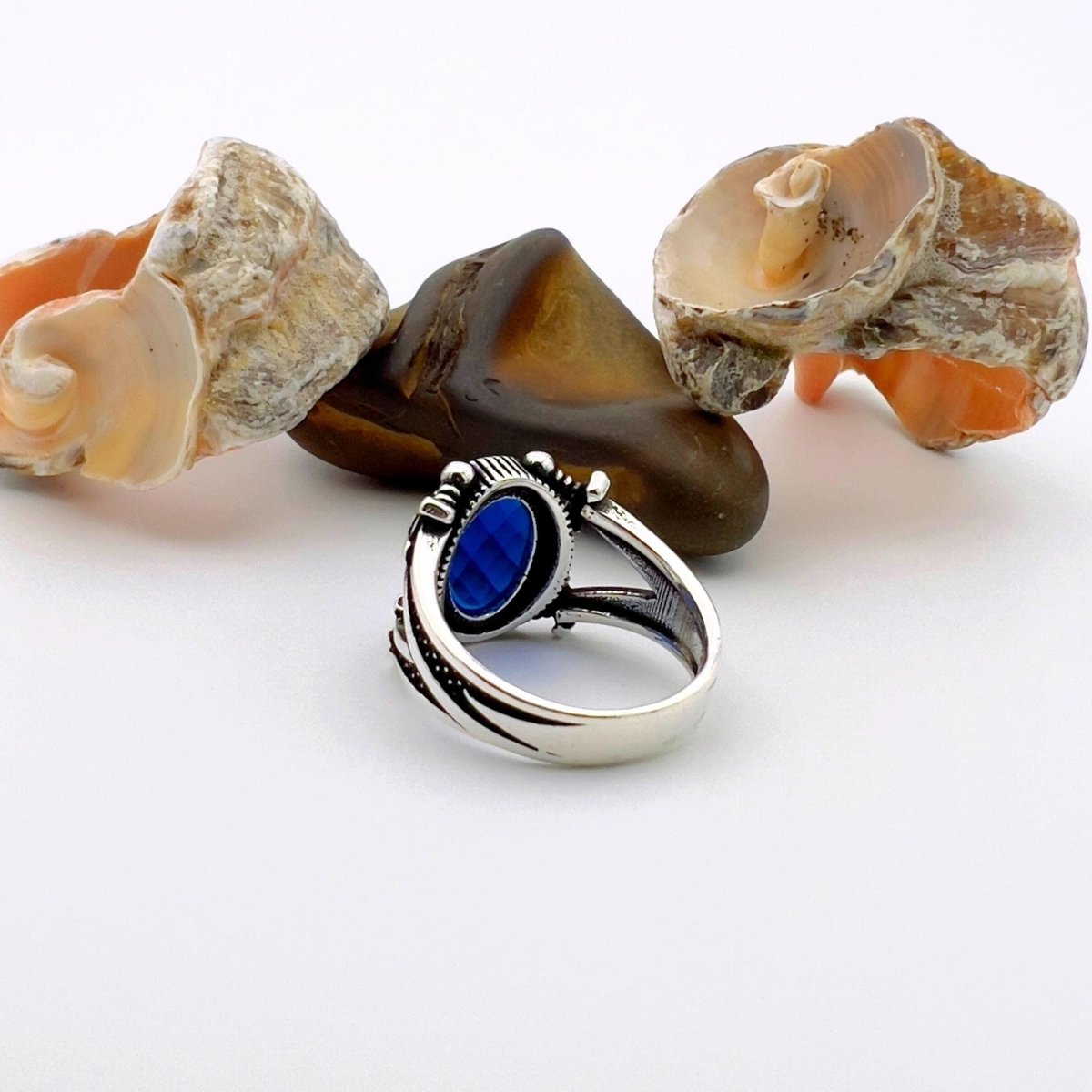 Blue Sapphire Stone Silver Ring