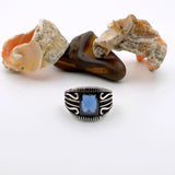 Blue Sapphire Stone Silver Ring