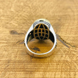 Blue Turquoise Silver Ring for Men