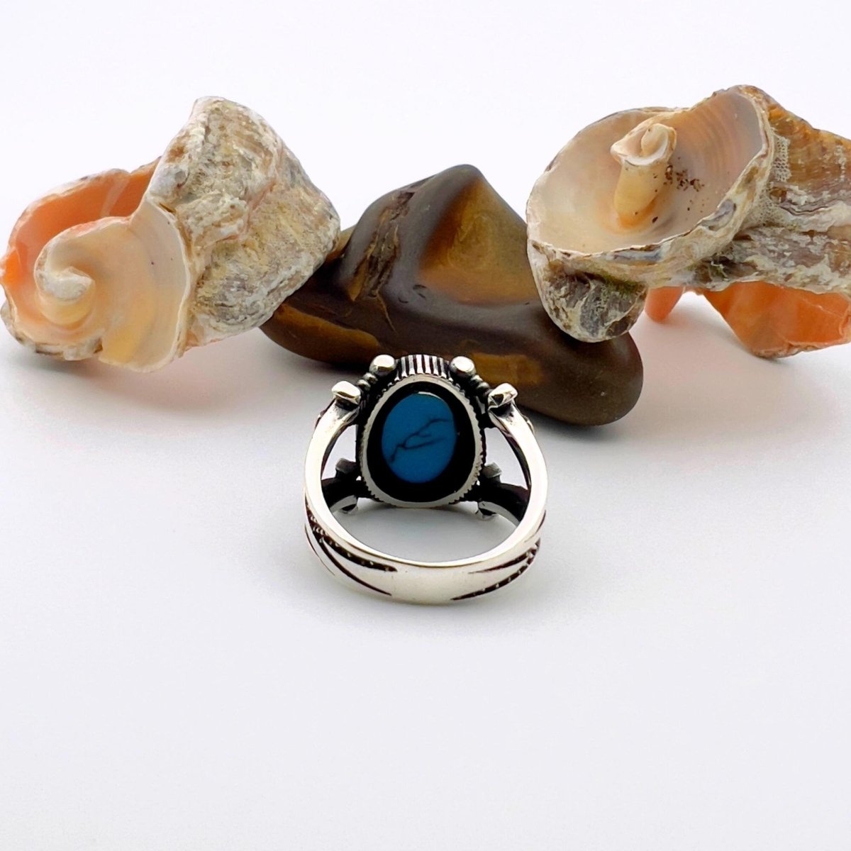 Blue Turquoise Sword Ring Jewelry - TryAladdin