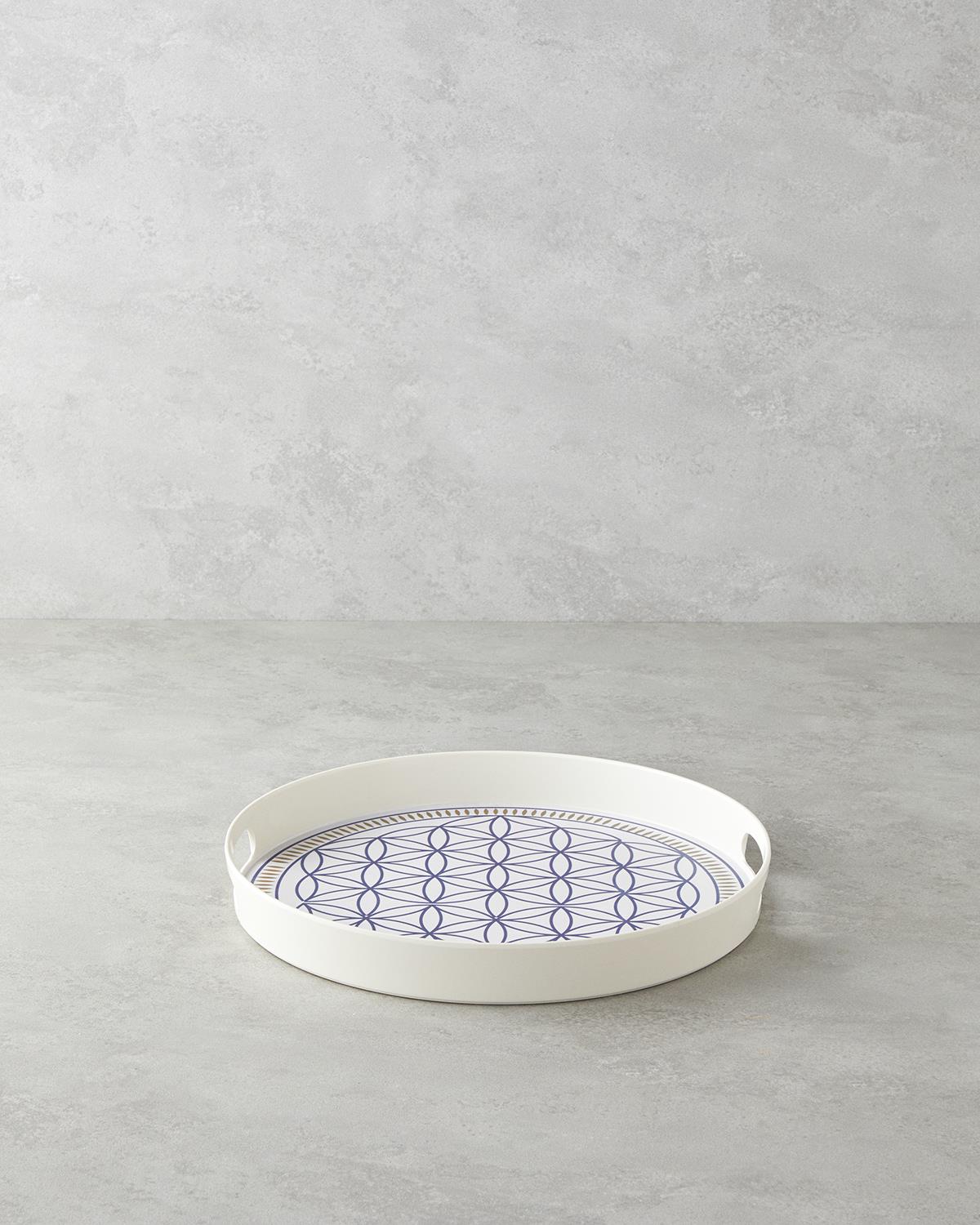 Professional Melamine Serving Tray Bluewaves Design 35cm