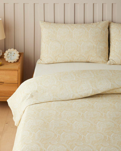 Premium Bohemian Easy Care Single Duvet Cover Sheet Set Mustard