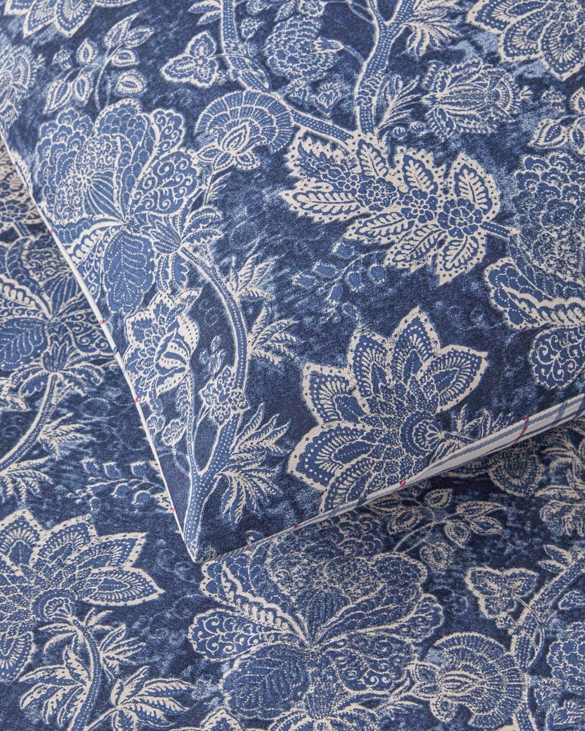 Professional Grade Cotton Single Bedding Set Navy Blue