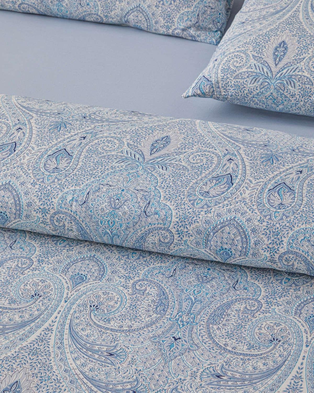 Premium Boho Chic Cotton Duvet Cover Set Blue