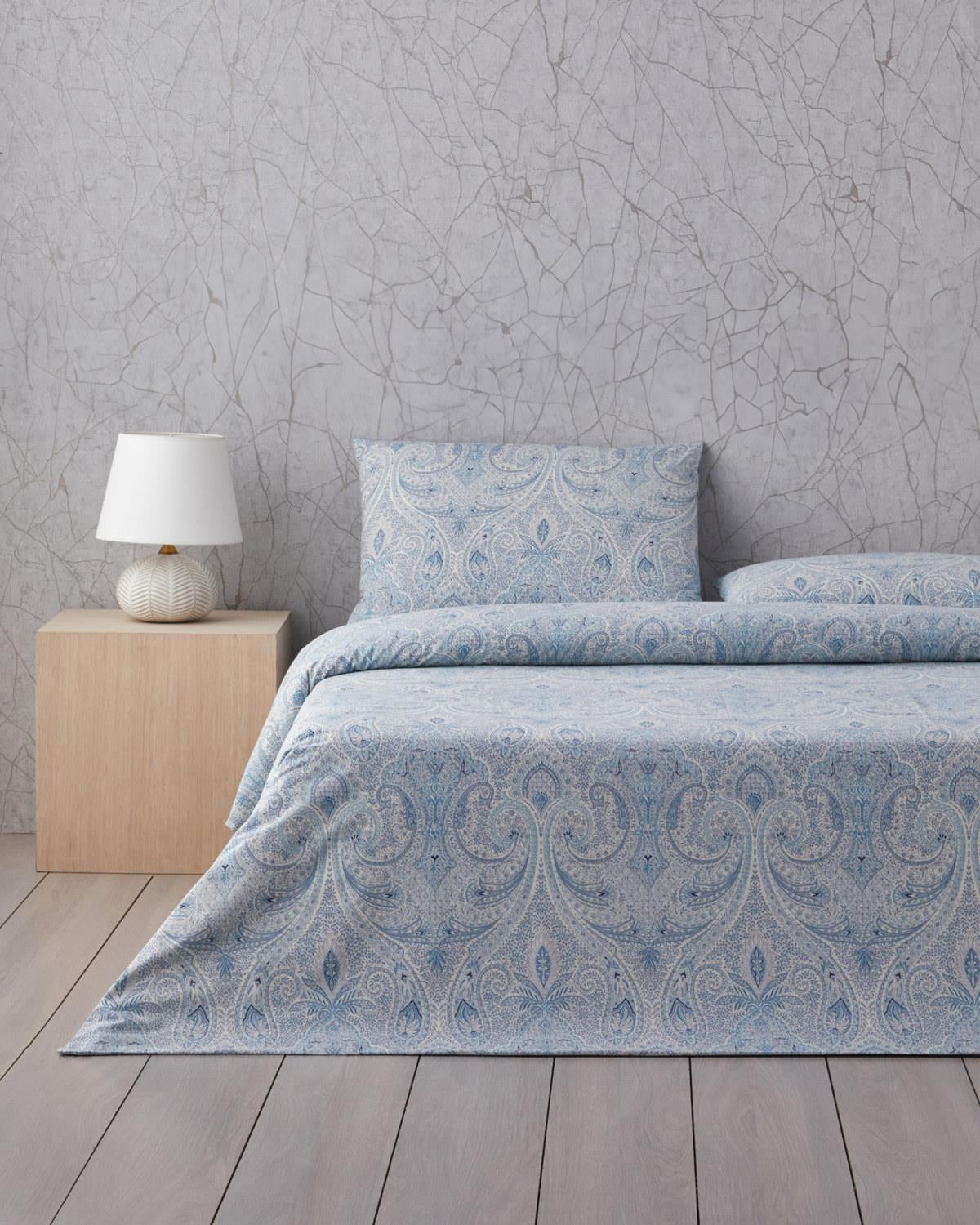 Premium Boho Chic Cotton Duvet Cover Set Blue
