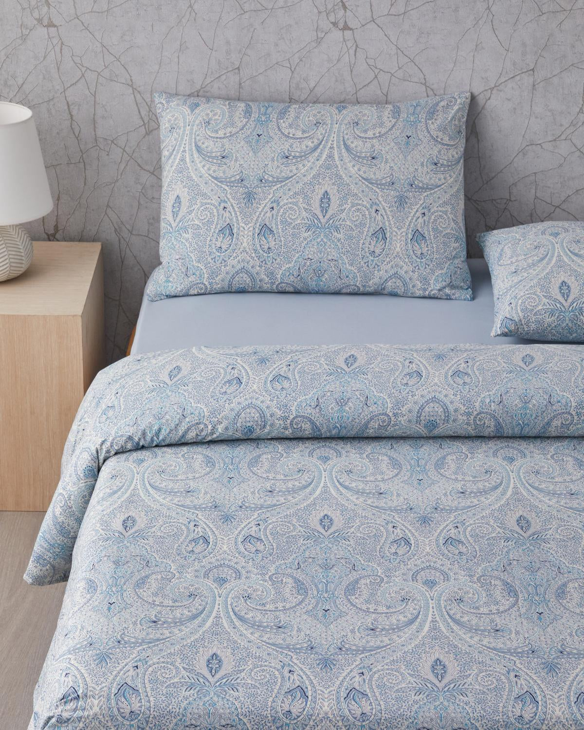 Premium Boho Chic Cotton Duvet Cover Set Blue