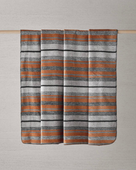 Premium-Bold-Stripe-Cotton-Acrylic-Double-Blanket-Dark-Grey
