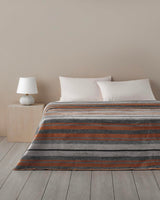 Premium-Bold-Stripe-Cotton-Acrylic-Single-Blanket-Dark-Grey