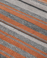 Premium Bold Stripe Cotton Acrylic Single Blanket Dark Grey