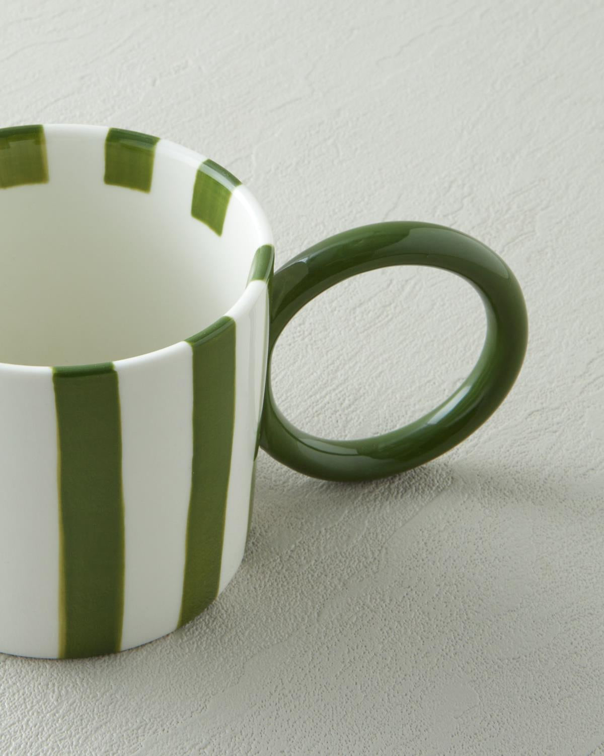 Premium New Bone China Bold Lines Mug   Green