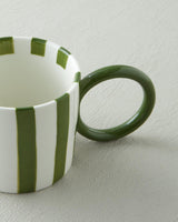 Premium New Bone China Bold Lines Mug   Green
