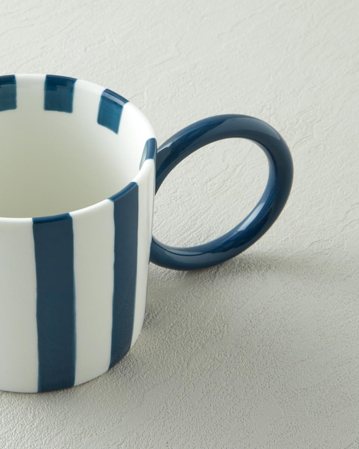 Premium New Bone China Mug Bold Lines Blue