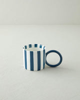 Premium New Bone China Mug Bold Lines Blue