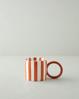 Commercial Grade Orange Bold Lines New Bone China Mug
