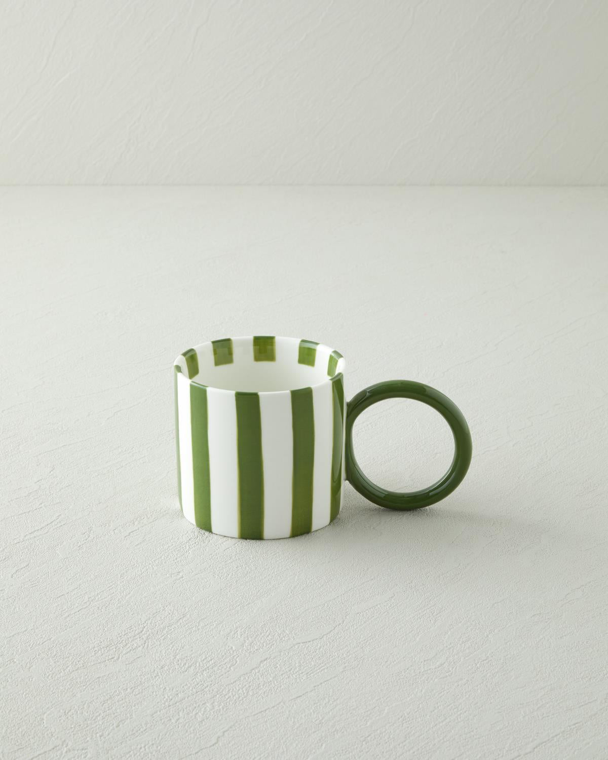 Premium New Bone China Bold Lines Mug   Green