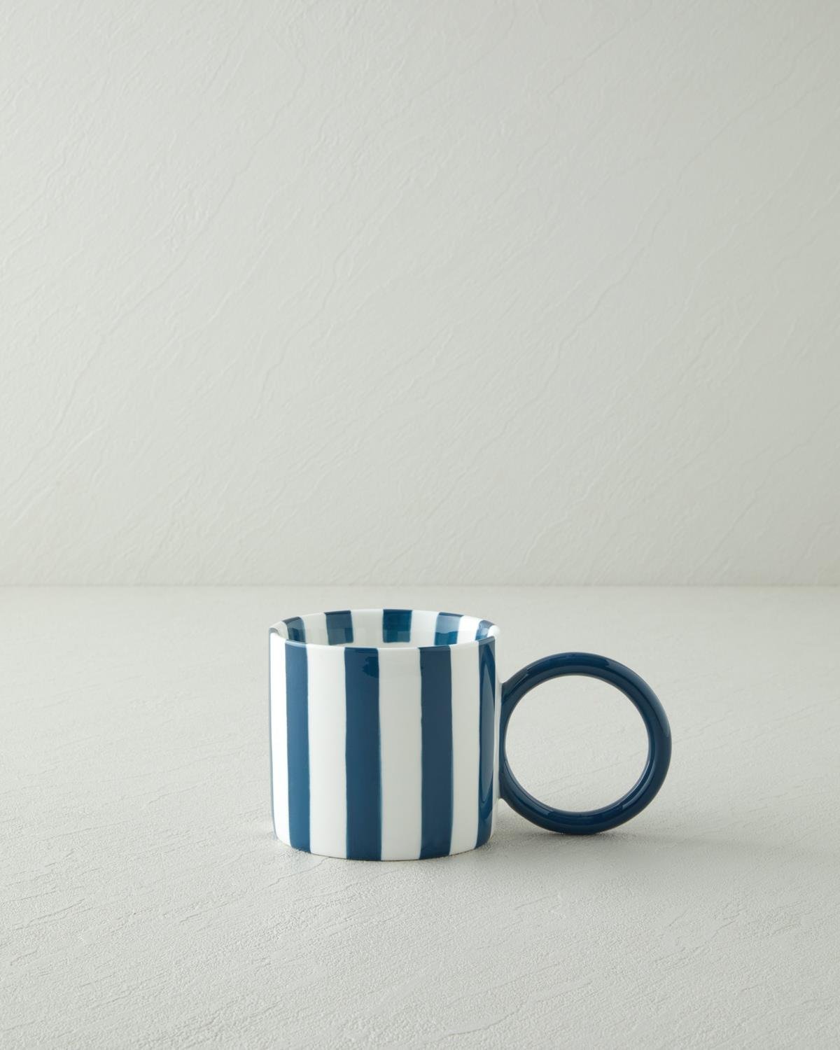 Premium New Bone China Mug Bold Lines Blue