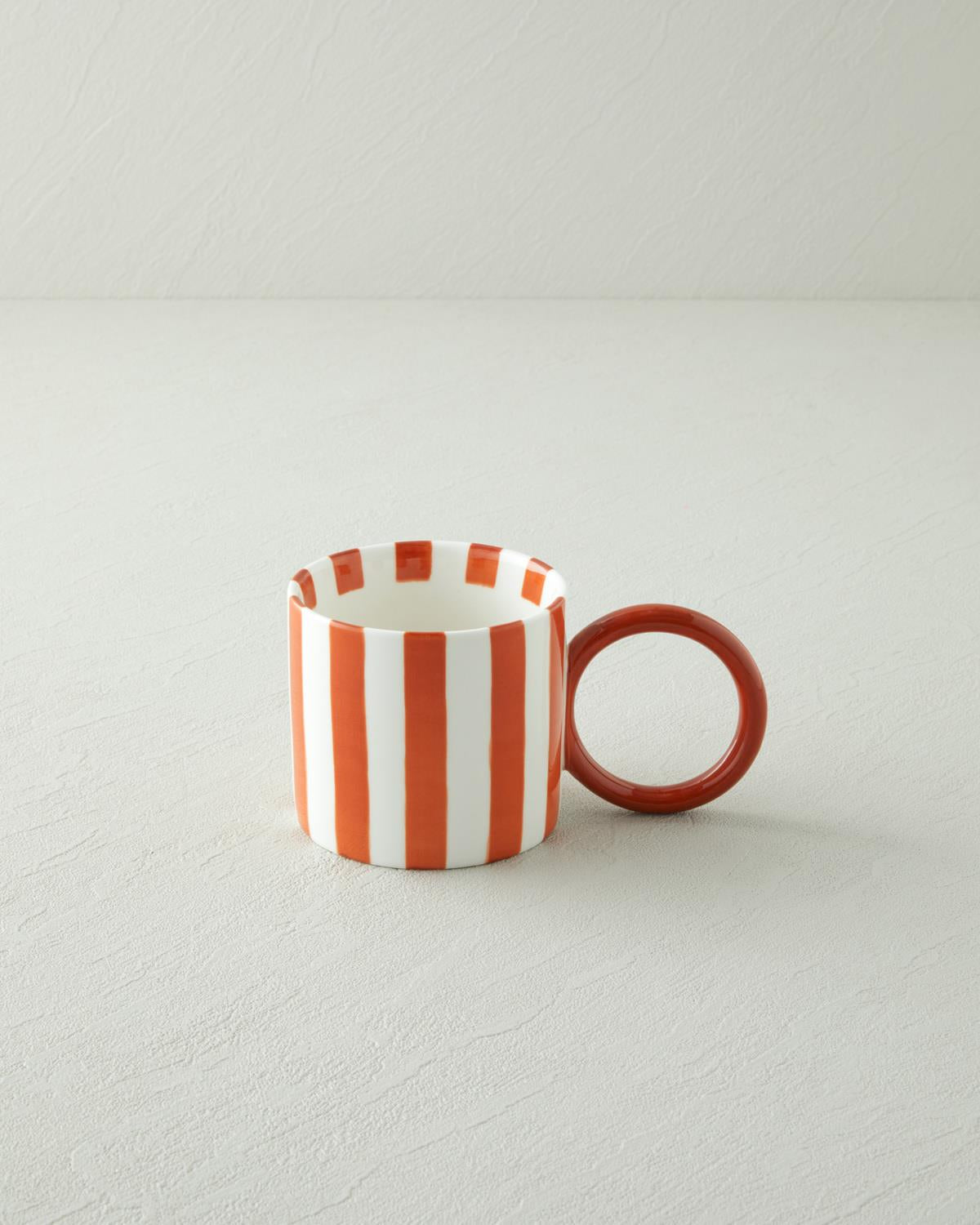Commercial Grade Orange Bold Lines New Bone China Mug