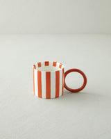 Commercial Grade Orange Bold Lines New Bone China Mug