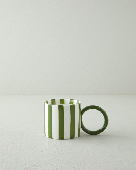 Premium New Bone China Bold Lines Mug - Green