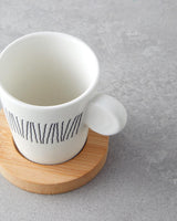 Professional Stoneware Espresso Coffee Cup Set 6 Piece Black White Beige