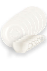 Bonna Premium White Rita Porcelain Turkish Coffee Cup Set - 6 - Piece - TryAladdin