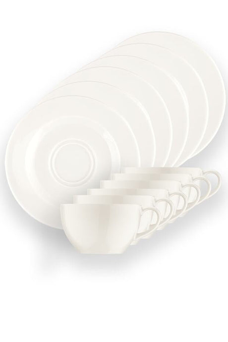 Bonna Premium White Rita Porcelain Turkish Coffee Cup Set - 6 - Piece - TryAladdin