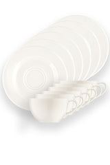 Bonna Premium White Rita Porcelain Turkish Coffee Cup Set - 6 - Piece - TryAladdin