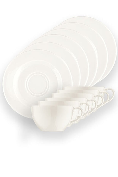 Bonna Premium White Rita Porcelain Turkish Coffee Cup Set - 6 - Piece - TryAladdin