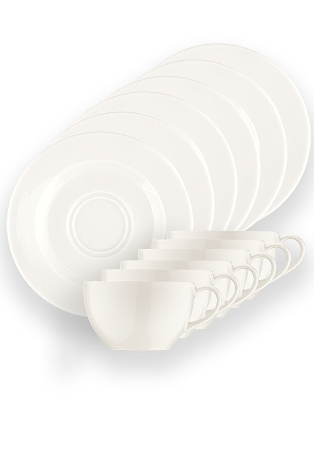 Bonna Premium White Rita Porcelain Turkish Coffee Cup Set - 6 - Piece - TryAladdin