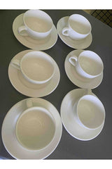 Bonna Premium White Rita Porcelain Turkish Coffee Cup Set - 6 - Piece - TryAladdin