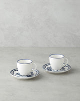 Premium Bone Porcelain Dark Blue Coffee Cup Set 90ml 4 Piece Retail