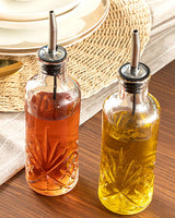 Dosatori professionali in vetro trasparente per olio e aceto 18cm