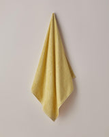 Premium Cotton Border Check Bath Towel - Soft Absorbent Fabric - Yellow