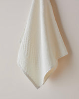 Premium Border Check Cotton Hand Towel   Ivory
