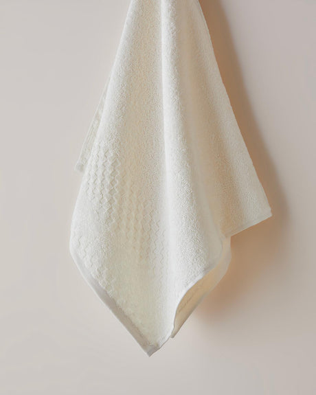 Premium Border Check Cotton Hand Towel - Ivory