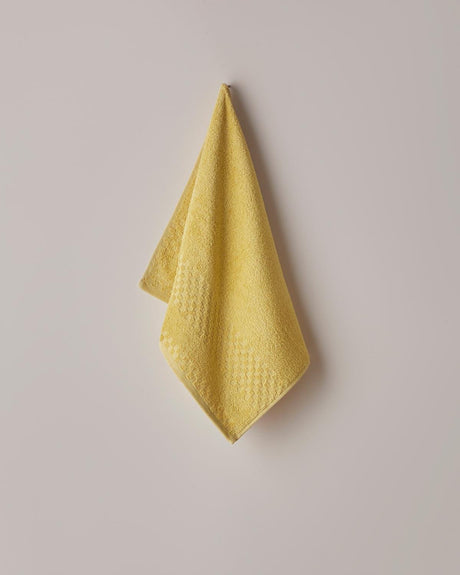 Premium-Cotton-Face-Towel-Border-Check-Design-Yellow